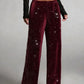 💖LAST DAY SALE 50% OFF🥰Women's Sequin Sparkle Wide Leg Pants with Elastic Waistband