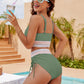 🔥Last Day Special Price £12.99!!💥👙2026 High Waisted Tummy Control Color Block Bikini Sets