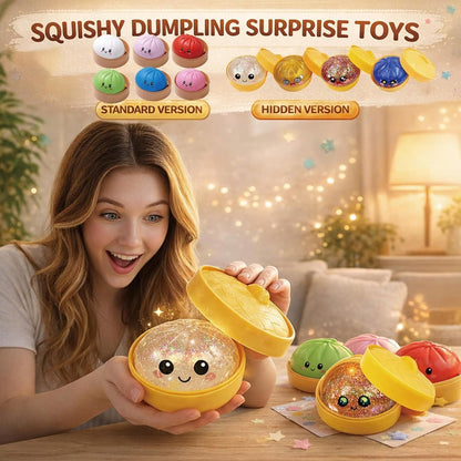 🎉Last Day 50% OFF🔥🎁Glitter Dumpling Squishy Steamer Blind Box Surprise Squeeze Fun