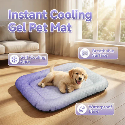 🔥New arrival Only ￡9.99!!🧊❄️Advanced Ice Silk Cooling Bed for 🐶🐱Dogs & Cats | Non-Slip & Breathable🐾