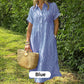 🌸SPRING HOT UP TO 60% OFF💃Striped Lapel Button Down Shirt Dress | With Functional Pockets