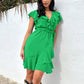 💖MOTHER'S DAY 60% OFF💃Women's Elegant Waist Tie V-Neck Ruffle Dress