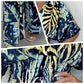 🔥Women's Summer Fashion Leaf Print Plus Size Bodysuit with Elastic Waist