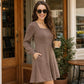 🍂🔥LAST DAY SALE  70% OFF⏰Women's 2026 UK Square Neck Long Sleeve Fall Dresses Casual Babydoll Sweater Dress