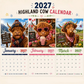 🐮2027 Funny Highland Cow Wall Calendar🌟 | A4 Hanging Calendar 📅 | Designed by Isabel Kline🎁