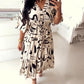 (🔥Free Shipping🔥UP TO 50%% OFF) V-Neck Waist Ink Print Dress