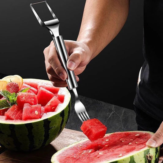 💥HOT SALE Buy 1 Get 1 Free🔥🍉 Effortless Fruit Prep✨ 2-in-1 Fruit Cutter & Fork – For Quick and Easy Fruit Serving! 🍓