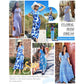 👗2026 Summer Hot Sale 50% OFF🌈 Women's V neck Ankle Length Floral Print Beach Long Flowy  Maxi Dress with Pockets🎀