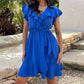 💖MOTHER'S DAY 60% OFF💃Women's Elegant Waist Tie V-Neck Ruffle Dress