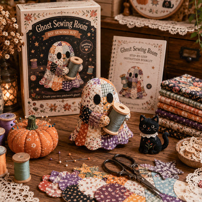 🔥 Last Day 50% Off - 👻 Little Ghost’s Cozy Halloween DIY Patchwork Kit | 7 Adorable Designs