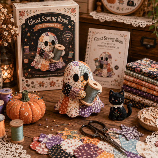 🔥 Last Day 50% Off - 👻 Little Ghost’s Cozy Halloween DIY Patchwork Kit | 7 Adorable Designs
