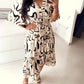 (🔥Free Shipping🔥UP TO 50%% OFF) V-Neck Waist Ink Print Dress