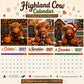 🐮2027 Funny Highland Cow Wall Calendar🌟 | A4 Hanging Calendar 📅 | Designed by Isabel Kline🎁