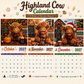 🐮2027 Funny Highland Cow Wall Calendar🌟 | A4 Hanging Calendar 📅 | Designed by Isabel Kline🎁