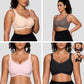 🎉🏆️Women Wireless V Neck Crossover Mesh Bras Comfortable Bralette Supportive Tshirt Bra No Underwire Seamless Push Up Everyday Bras