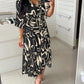 (🔥Free Shipping🔥UP TO 50%% OFF) V-Neck Waist Ink Print Dress