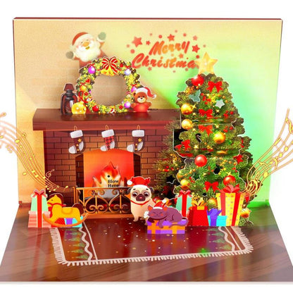 🎄Christmas Limited Sale 50% Off✨ Christmas Card Pop Up With Light And Music 🎁