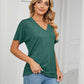 ⏰LIMITED DAYS 50% OFF🌷🔥Womens Short Sleeve V Neck Dolman Tops with Side Shirring Loose Fit Shirts