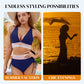 💃Vacation Sale 49% OFF💃High Waisted Tummy Control Color Block Bikini Sets