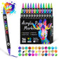 🎨Last Day⚡50K+ SOLD!💥EACH COLOUR ONLY ￡0.23!!!✨🔥 Dual Tip Acrylic Paint Pen Marker - 24/48/72 Colors