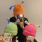 🎃Halloween Gift🎁Winter Parent-Child Cute Glowing Little Monster Knit Hat