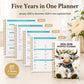 🐮 2026-2030 Calendar 📅  - From January 2026 to December 2030, 5-year calendar, cartoon Highland cow themed cover design, annual calendar planning, month labels, 60-month calendar