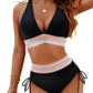 🔥Last Day Special Price £12.99!!💥👙2026 High Waisted Tummy Control Color Block Bikini Sets