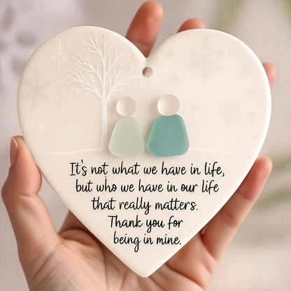 💙Heart-Shaped Sea Glass Friendship Decor🌊✨ Crafted by Hand