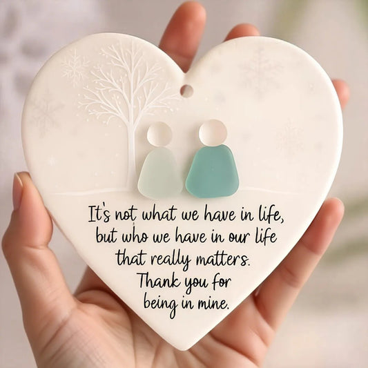 💙Heart-Shaped Sea Glass Friendship Decor🌊✨ Crafted by Hand