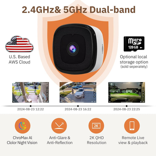 ⏰Limited Days-Up to 50% Off🔥3MP 2K Window Camera,2.4GHz & 5GHz WiFi Indoor Cameras for Home Security with High-definition Color Night Vision,Person & Motion Detection,24/7 Recording,Easy & Quick Install