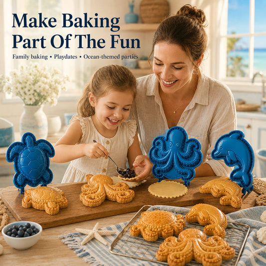 🌊 8-Design Ocean Filled Pie Press Collection | Reusable Hinged Molds for Cutting, Filling, Shaping & Sealing Marine-Themed Hand Pies 🥧✨