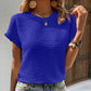 🏆 50K+ SOLD! Almost Gone-⚡2025 Summer Outfit Womens Short Sleeve Tops Round Neck Ruffle Casual Summer Textured Work T Shirts Tee Blouse