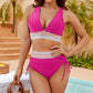 💃Vacation Sale 49% OFF💃High Waisted Tummy Control Color Block Bikini Sets