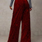 💖LAST DAY SALE 50% OFF🥰Women's Sequin Sparkle Wide Leg Pants with Elastic Waistband