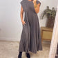 🌹Mother's Day Promotion 🎁Sleeveless Pleated Simple Solid Color Dress