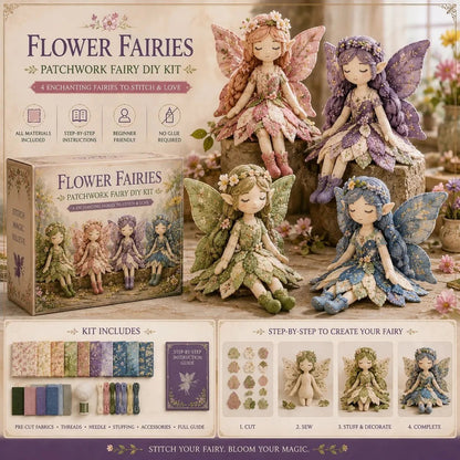 🔥LAST DAY 50% OFF🧵Enchanted Fairy Patchwork DIY Kit | Beginner Sewing Craft & Magical Home Decor