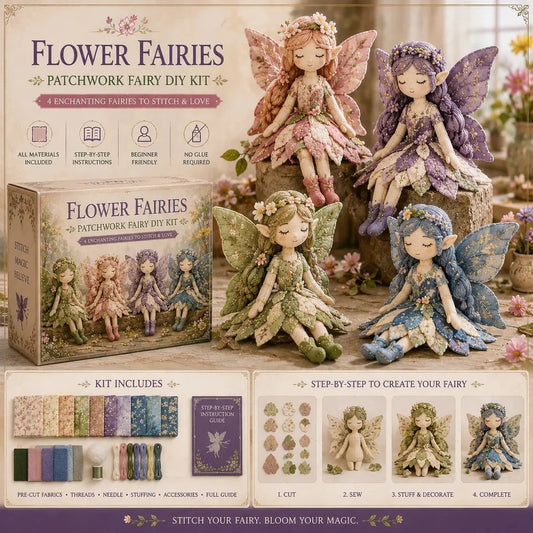 🔥LAST DAY 50% OFF🧵Enchanted Fairy Patchwork DIY Kit | Beginner Sewing Craft & Magical Home Decor
