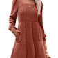 🍂🔥LAST DAY SALE  70% OFF⏰Women's 2026 UK Square Neck Long Sleeve Fall Dresses Casual Babydoll Sweater Dress