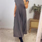 🌹Mother's Day Promotion 🎁Sleeveless Pleated Simple Solid Color Dress