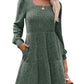 🍂🔥LAST DAY SALE  70% OFF⏰Women's 2026 UK Square Neck Long Sleeve Fall Dresses Casual Babydoll Sweater Dress