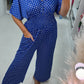 🔥2025 Hot SALE 50% OFF🔥 Polka Dot Printed Elastic Waist Jumpsuit