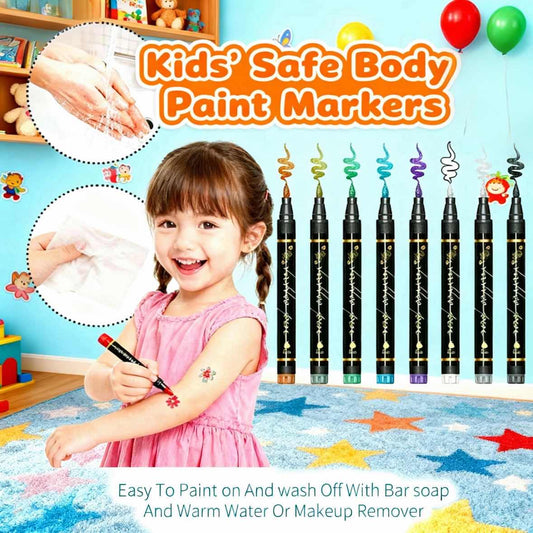 ⏰LIMITED SALE 75% OFF🎨✨️10-Color Temporary Tattoo Markers Set