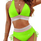 ⏰Last Day Promotion 60% OFF -⏳2025 High Waisted Tummy Control Color Block Bikini Sets