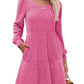 🍂🔥LAST DAY SALE  70% OFF⏰Women's 2026 UK Square Neck Long Sleeve Fall Dresses Casual Babydoll Sweater Dress