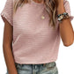 🏆 50K+ SOLD! Almost Gone-⚡2025 Summer Outfit Womens Short Sleeve Tops Round Neck Ruffle Casual Summer Textured Work T Shirts Tee Blouse