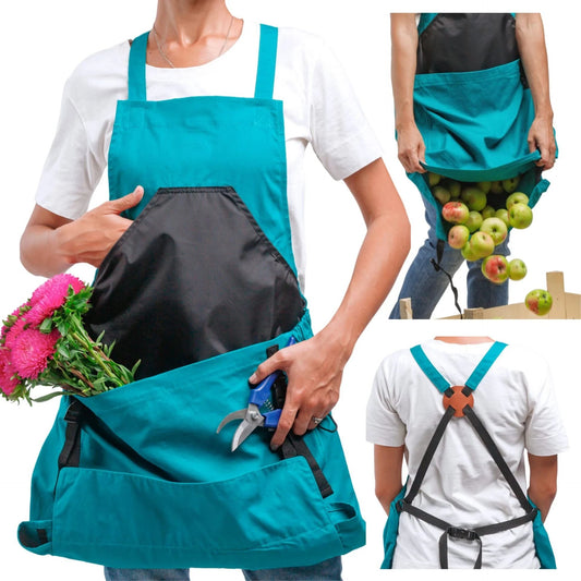 Hot Sale- Up To 50% Off🍅Cross Back Gardening Apron With Deep Kangaroo Release Pockets