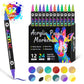 🎨Last Day⚡50K+ SOLD!💥EACH COLOUR ONLY ￡0.23!!!✨🔥 Dual Tip Acrylic Paint Pen Marker - 24/48/72 Colors