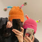 🎃Halloween Gift🎁Winter Parent-Child Cute Glowing Little Monster Knit Hat