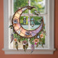 🌙Hand-Painted Moon and Floral Window Decor💖