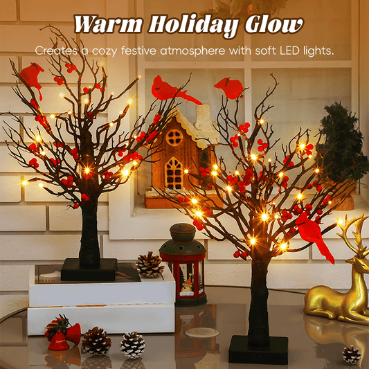 🔥Hot Sale 65% OFF🔥Vintage Glowing Cardinal Tree With Berries🎄